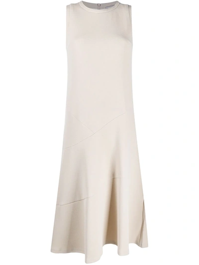 12 Storeez Sleeveless A-line Dress In Neutrals