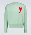 Ami Alexandre Mattiussi Ssense Exclusive Green Oversize Ami De Cœur Sweater In Green
