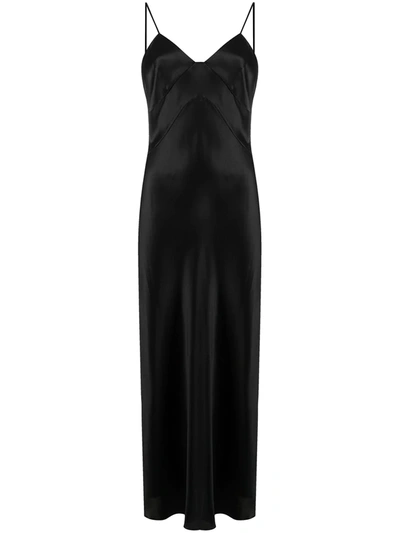 12 Storeez Slip Midi Dress In Black