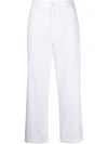 Jejia High-waisted Wide-leg Trousers In White