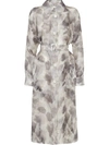 FENDI WATERCOLOUR-EFFECT BELTED DRESS