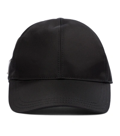 Prada Nylon Baseball Cap In Black