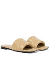 Bottega Veneta The Lido Intrecciato-debossed Leather Slides In Beige