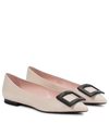 Roger Vivier Gommettine Leather Ballet Flats In Beige