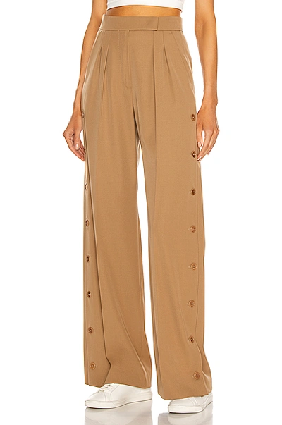 Max Mara Kirsch Pleated Wool-gabardine Wide-leg Pants In Camel