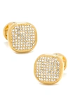 Cufflinks, Inc . Pavé Goldtone Cuff Links In Gold/ White