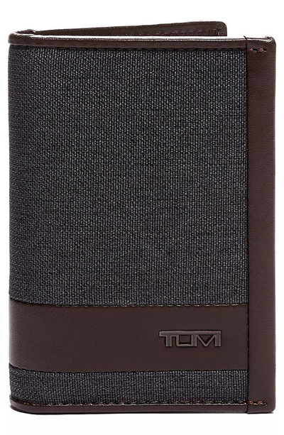 Tumi Alpha Multi Window Card Case In Anthracite/ Brown