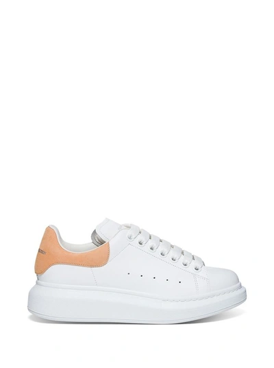 Alexander Mcqueen Leather Oversize Sneakers With Suede Insert In White