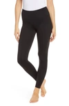 Felina Essentials Soft Suede Mid-rise Legging In Black