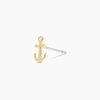 SINGLE STUD ANCHOR CHARM STUD IN GOLD PLATED BRASS, WOMEN'S IN GOLD/ANCHOR BY SINGLE STUD