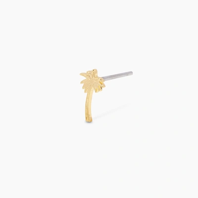 Single Stud Palm Charm Stud Earring In Gold/palm
