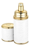 Creed Deluxe Leather & Gold-tone Bottle Atomizer In White/gold Trim