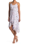 19 Cooper Floral Ruffle A-line Dress In Blue/pink