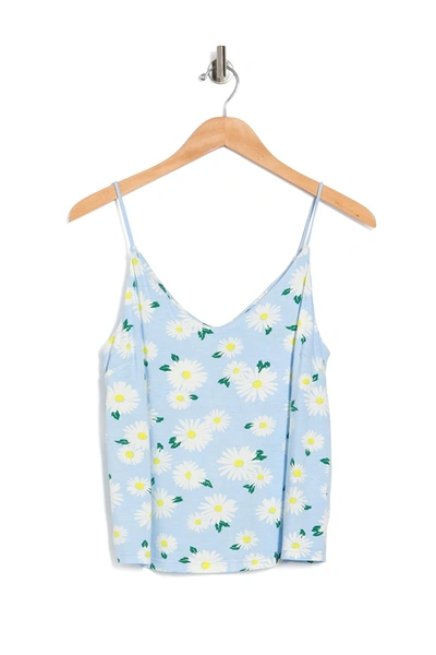 Abound Double V Printed Cami In Blue Daisy
