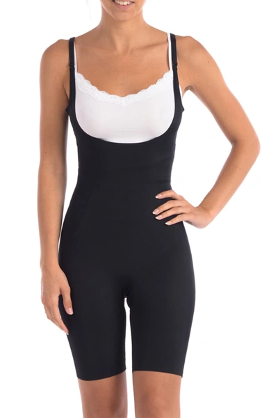 Body Beautiful Long Boy Leg Bodysuit Shaper In Black