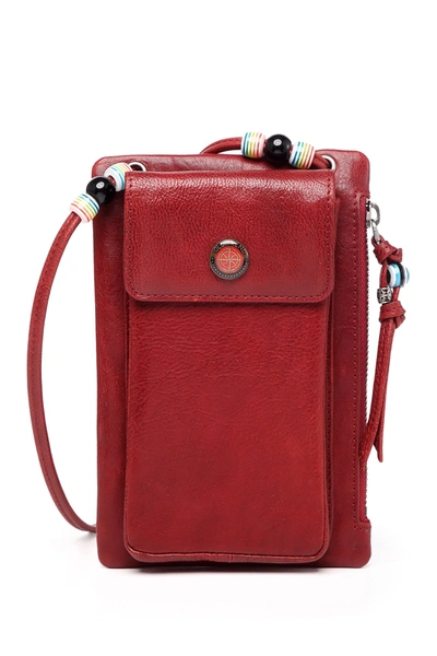 Old Trend Rillet Leather Crossbody Wallet In Red