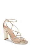Bcbgeneration Wanni Leather Block Heel Sandal In Gold Leather