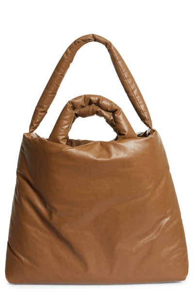 Kassl Large Oiled Canvas Baby Bag In Camel