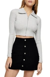 TOPSHOP FAUX FUR COLLAR CROPPED CARDIGAN,04P21TGYM