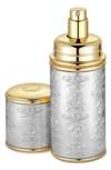 Creed Silver With Gold Trim Leather Deluxe Atomizer In Silver/gold Trim