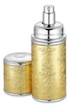 Creed Deluxe Leather & Silver-tone Bottle Atomizer In Gold/silver Trim