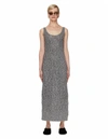 Y'S GREY LINEN & COTTON KNITTED DRESS,YT-K85-345-1