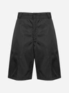 Prada Men's Re-nylon Printed Bermuda Shorts In Black