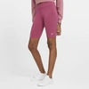 Nike Women's Sportswear Essential High-waist Bike Shorts In Sweet Beet,white