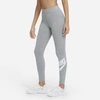 Nike Women's  Sportswear Essential High-waisted Logo Leggings In Gray