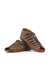 Alberto Fasciani Lace-up Suede Gladiator Sandals In Grey