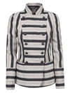 BAZAR DELUXE DOUBLE-BREASTED STRIPE PATTERNED JACKET,S6822300 231