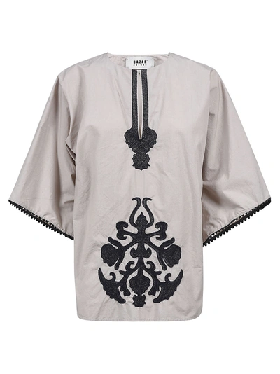 Bazar Deluxe Pattern Embellished Top In Beige