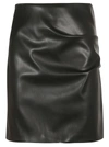Patou Black Faux-leather Mini Skirt In Black