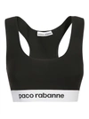 Rabanne Logo Band Sports Bra In Black
