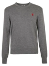 AMI ALEXANDRE MATTIUSSI AMI COEUR PULLOVER,E21HK001001 055 HEATHER GREY