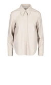Nanushka Naum Vegan Leather Shirt In Beige