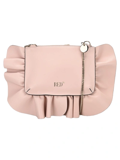 Red Valentino Redvalentino Rock Ruffled Clutch Bag In Nude