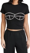 Area Crystal-embellished Short-sleeved T-shirt In Black