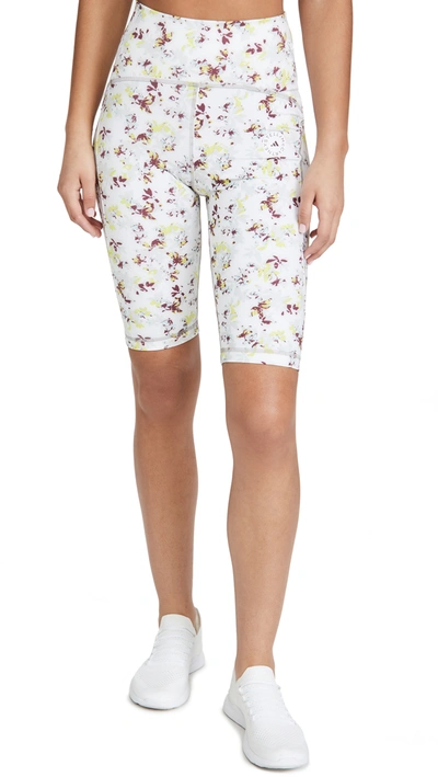 Adidas By Stella Mccartney Trueperformance Floral-print Recycled Stretch Shorts In White