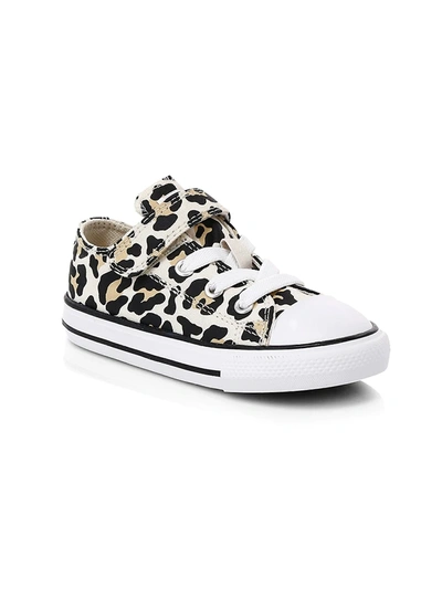 Converse Baby & Little Girl's Chuck Taylor All Star 1v Leopard-print Sneakers In Black Driftwood Light Fawn