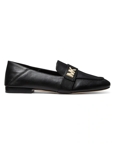 Michael Michael Kors Women's Sidney Square-toe Leather Loafers In Black