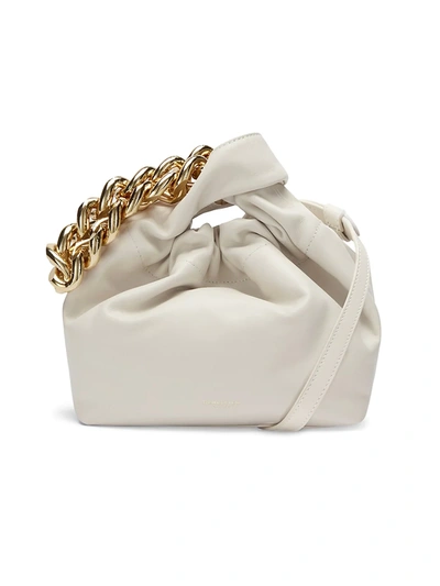 Demellier Santa Monica Chain Leather Top Handle Bag In Off White