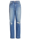 ALICE AND OLIVIA KATERINA HIGH-RISE DISTRESSED JEANS,400013804972