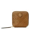 Tory Burch T Monogram Leather Bi-fold Wallet In Moose