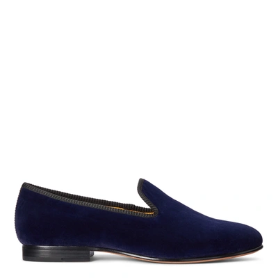 Polo Ralph Lauren Paxton Velvet Slipper In Newport Navy