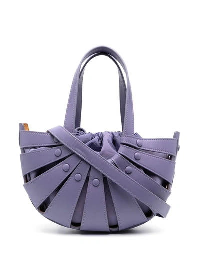 Bottega Veneta Shell Small Cut-out Leather Tote Bag In Lavender In Purple