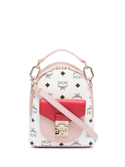 Mcm Mini Patricia Visetos Backpack In Light Pink