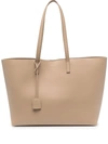 Saint Laurent Shopping E/w Leather Tote In Neutrals