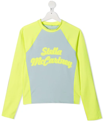 Stella Mccartney Kids' - Heavy Jersey Active T-shirt In Sky Blue