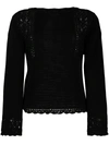 SAINT LAURENT BELL-SLEEVES KNITTED TOP